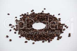 Coffee beans forming doughnut