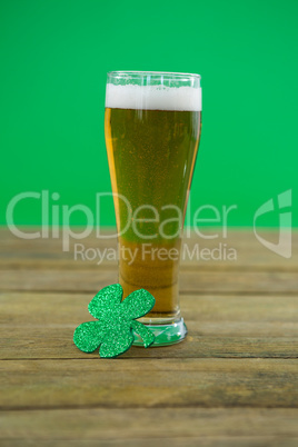 St Patricks Day beer with shamrock