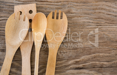 Four wooden spatulas