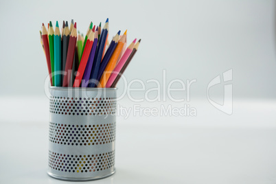 Colored pencils kept in pencil holder