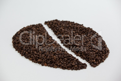 Coffee beans forming coffee bean shape