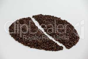 Coffee beans forming coffee bean shape