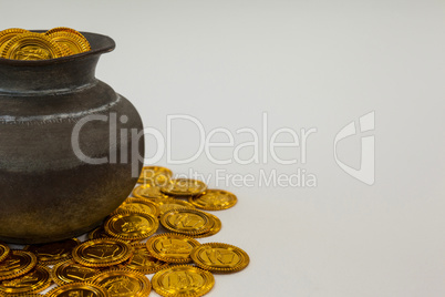 St. Patricks Day pot filled with chocolate gold coins