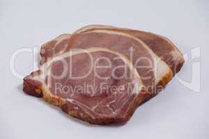 Sirloin chop against white background