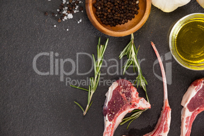 Rib chops and ingredients