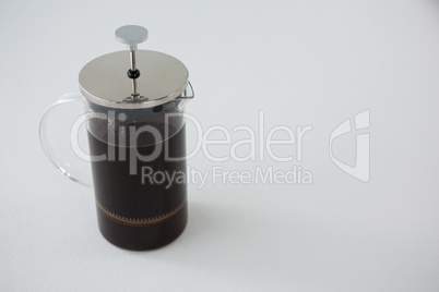 Cafetiere on white background