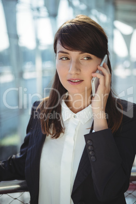 Businesswoman talking on mobile phone