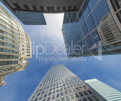 Canary Wharf skyline in London