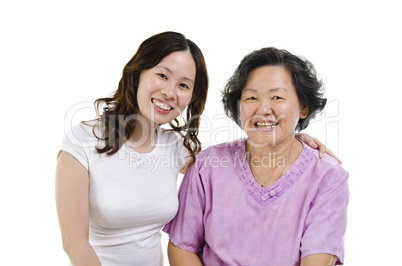 Portrait of senior mother and adult daughter Portrait of senior mother and adult daughter