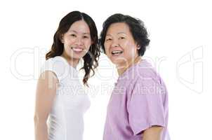 Senior mother and adult daughter portrait
