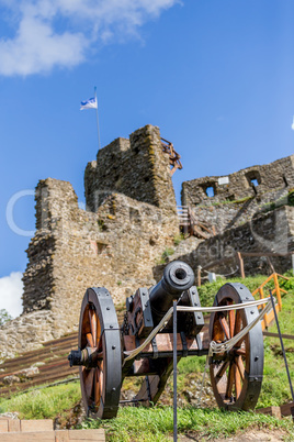 Old cannon from the Szigliget castle in Hungary