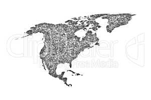 Karte von Nordamerika auf Mohn