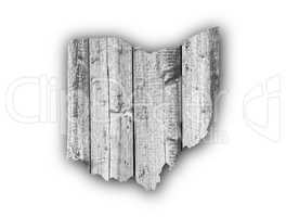 Karte von Ohio auf verwittertem Holz