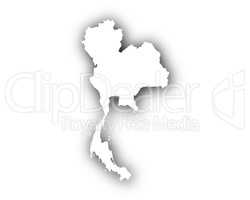 Karte von Thailand mit Schatten