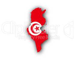 Karte und Fahne von Tunesien