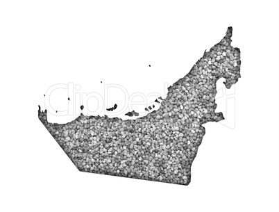 Karte der Vereinigten Arabischen Emirate auf  Mohn