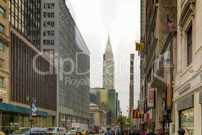 Urban scene in 42 street in New York