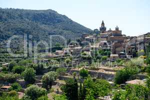 The view on buildings in Valldemossa village, Mallorca island, S