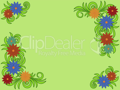 Colourful flower pattern as a greeting card