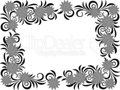 Floral frame with stencils