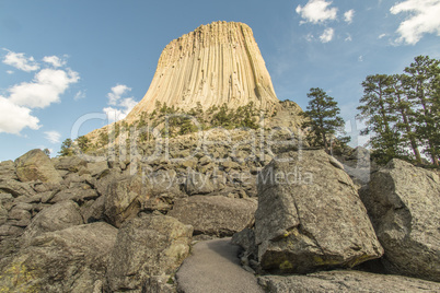 Looking up at Devils Tower