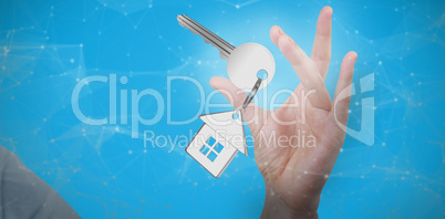 Composite image of hand gesturing against white background 3D
