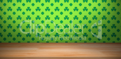 Patricks day wallpaper above table