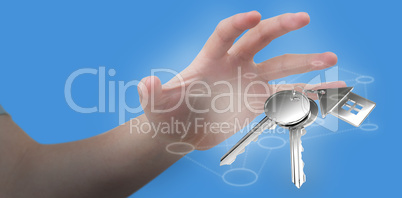 Composite image of hands gesturing against white background 3D