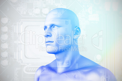Composite image of digital composite of human figure 3D