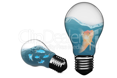 Composite image of empty light bulb 3D