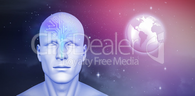 Composite image of digital image of human figure