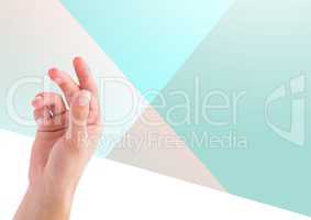 Composite Image of a hand on a light blue background