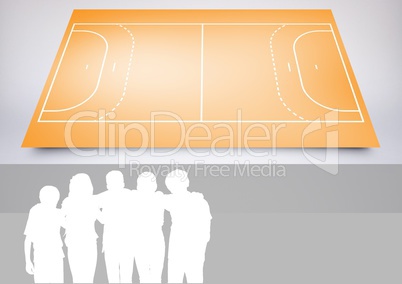 Kids Team Sport Playing Field composite against a grey background