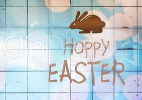 Composite Image of Happy Easter Vector against a blue background