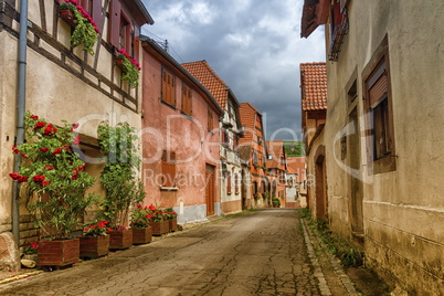 Street in Obernai city, France