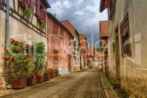 Street in Obernai city, France