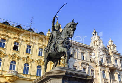 Statue in Ban Jelacic square, Zagreb, Croatia