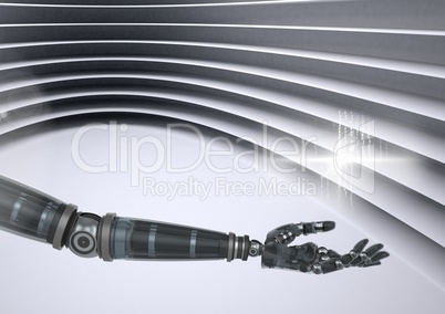 Composite Image of a robotic Arm against a grey background