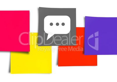 Sticky Note Chat speech bubble icon against white background