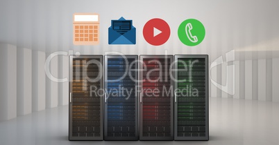 Servers with various application icons