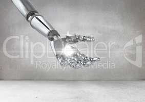 Robot hand with white light