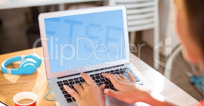 Woman working on laptop