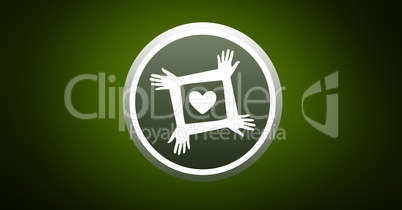 Charity icon against green background