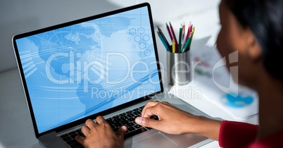 Executive using computer at desk