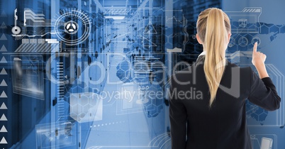 Businesswoman using digital screen