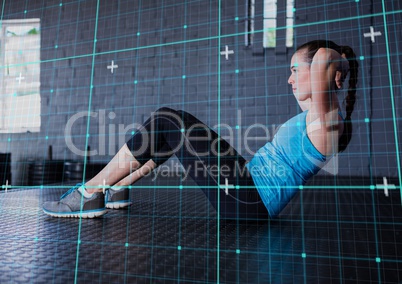 Fit woman performing fitness exercise in gym