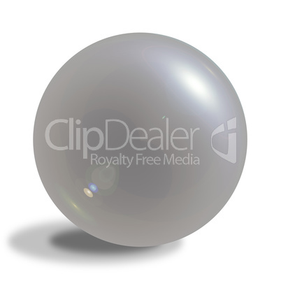 Pearly glossy sphere isolated on white background