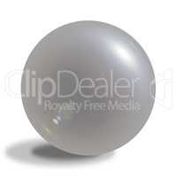 Pearly glossy sphere isolated on white background