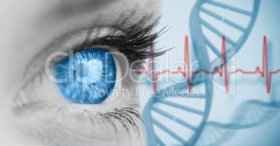 Close-up of woman with blue eye