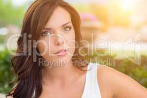 Pretty Mixed Race Girl Portrait Outdoors